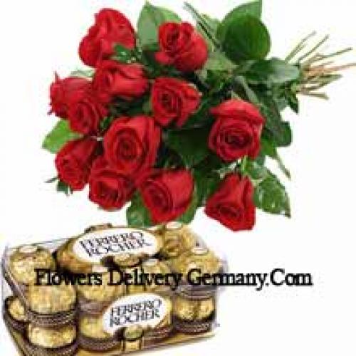 11 Red Roses with Yummy Chocolates