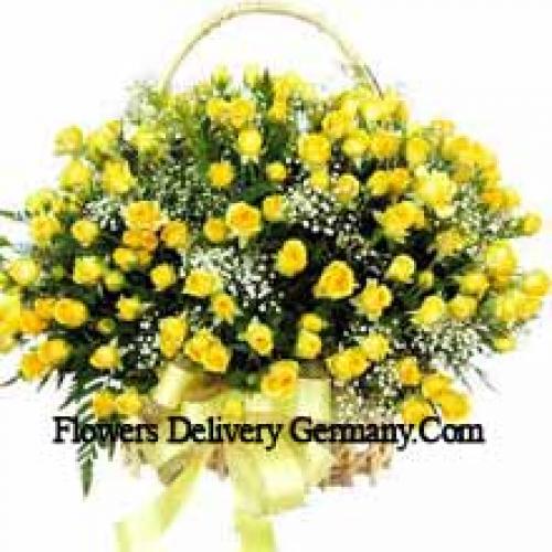 101 Yellow Roses Basket