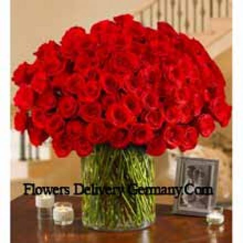 Sweet 101 Red Roses in Big Vase