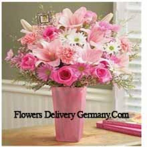 Beautiful Roses, Carnations, Gerberas and Lilies