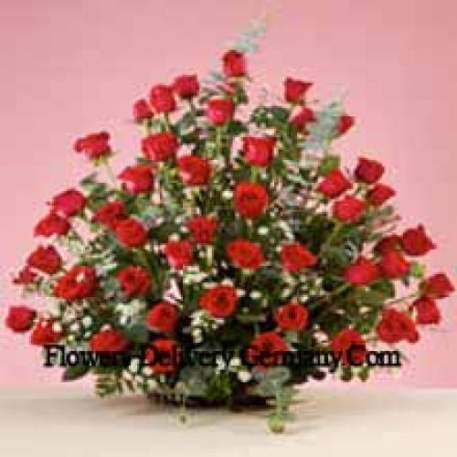 51 Exotic Red Roses Basket