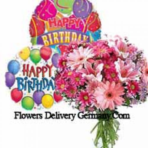 Lovely Assorted Flowers and Balloons