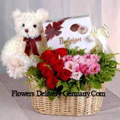 Roses with Chocolate and Teddy